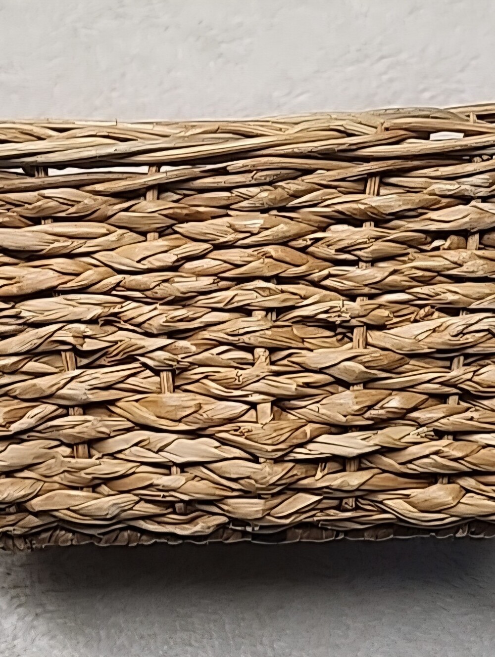Natural Woven Rectangular Storage Basket - Tan, Wicker Basket With Handles - Picture 4 of 14